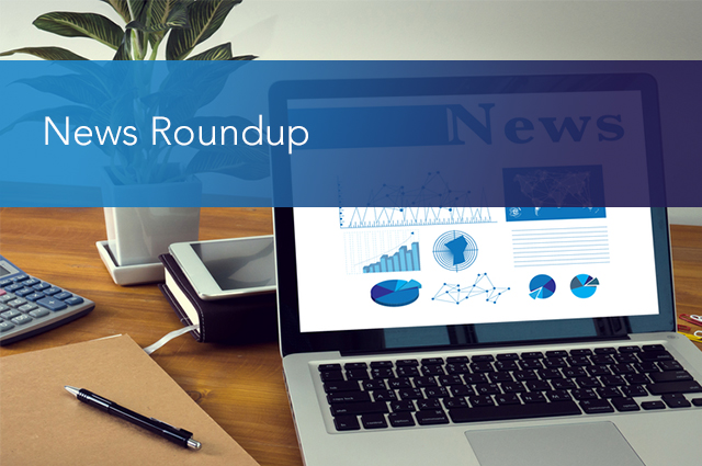 News Roundup - computer with news and graphics