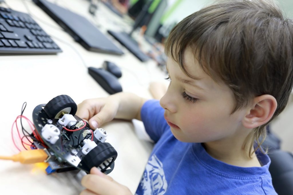 Children engaging with engineering