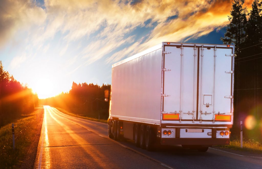 Delivery truck on motorway