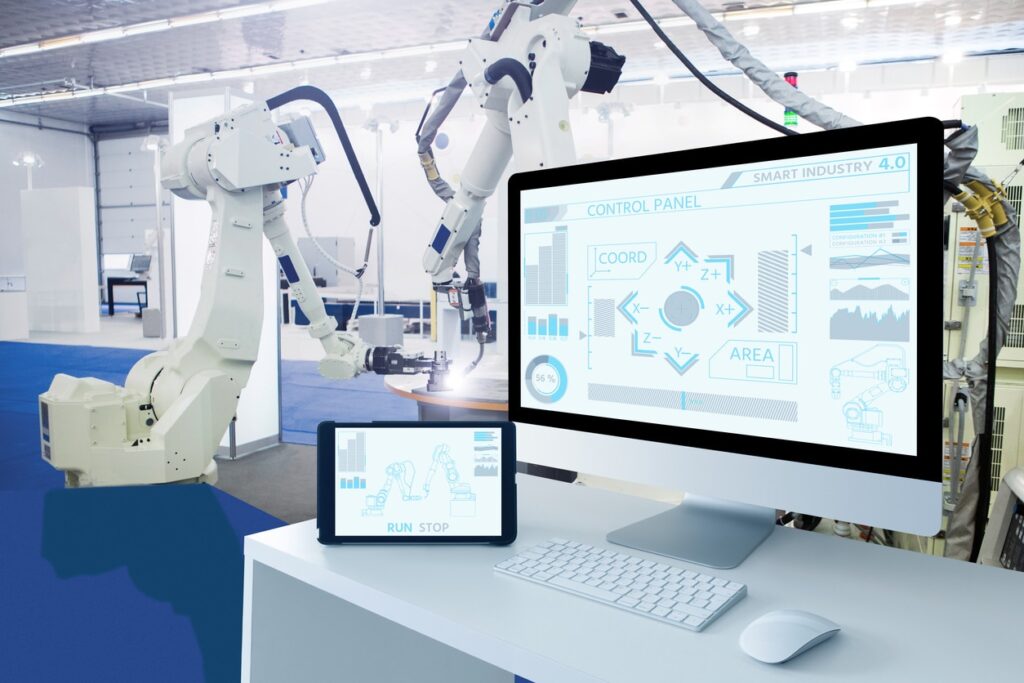 Computer for control of robots in a smart factory