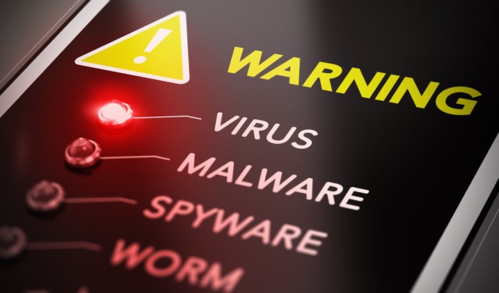 Warning for a virus on computer
