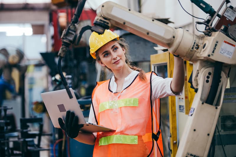 young female manufacturing apprentice