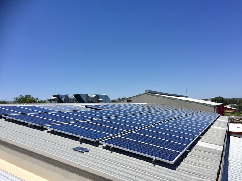 Solar panels on roof