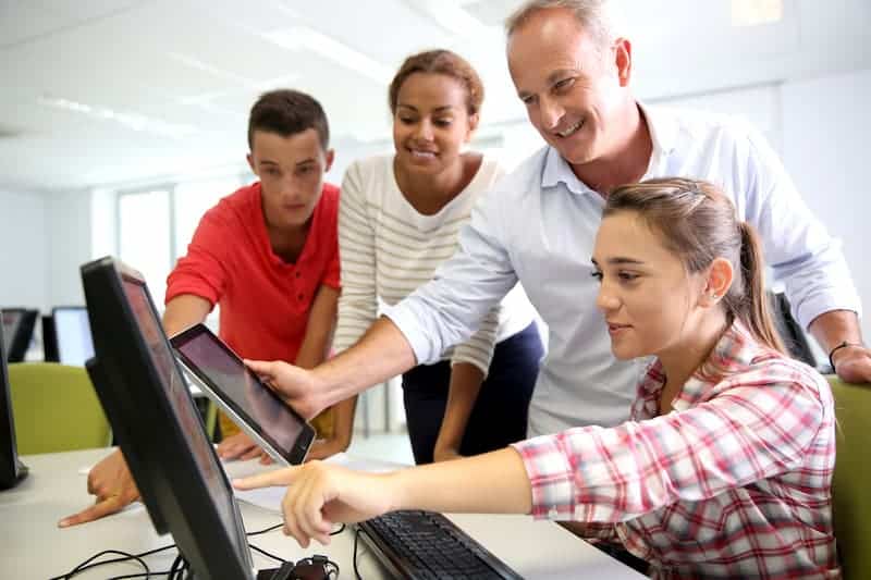 young engineering apprentices studying