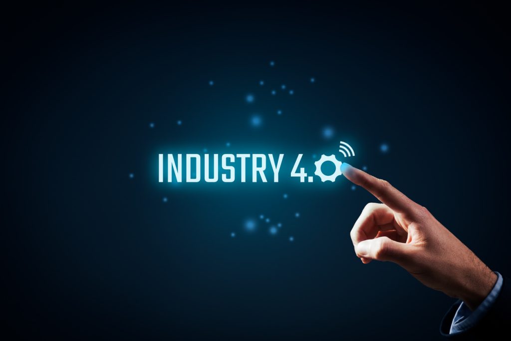 Someone pointing at the words Industry 4.0