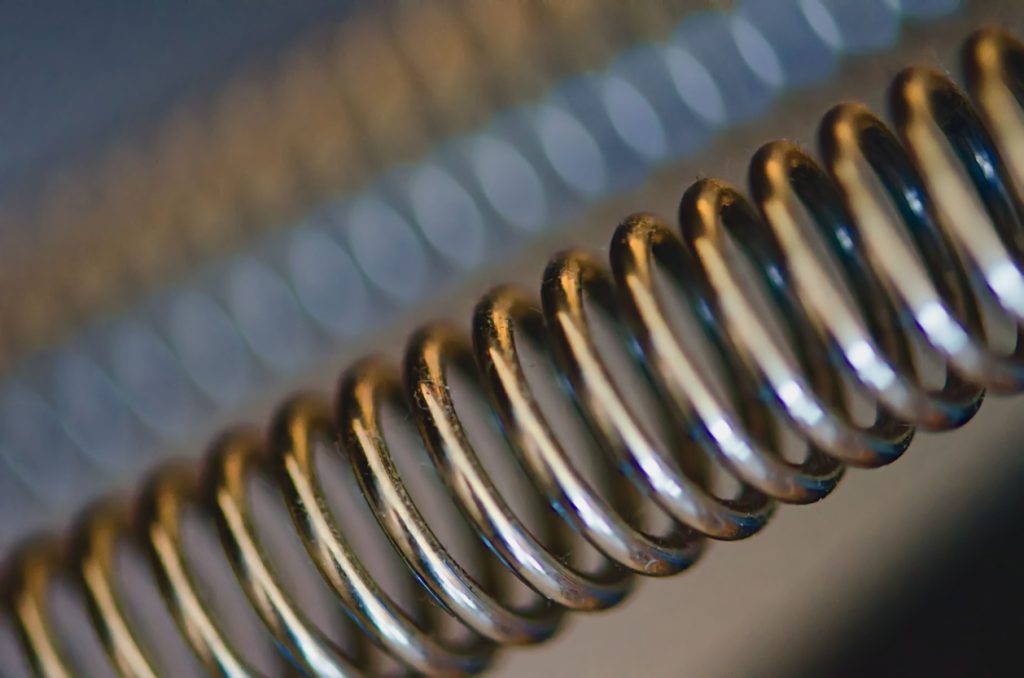 Close-up image of a compression spring