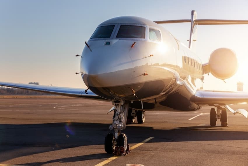 A close-up of a plane